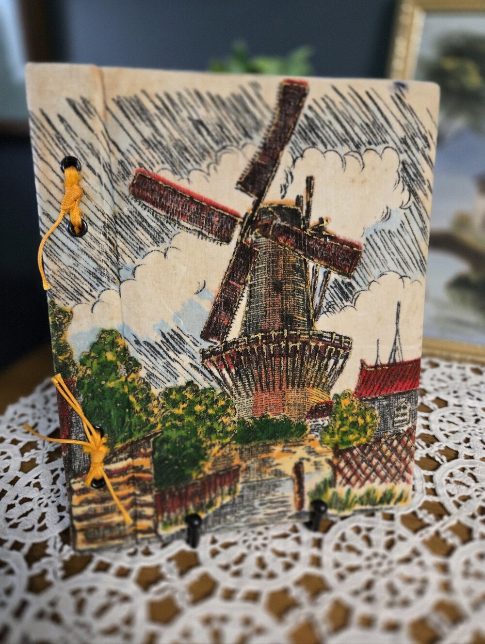 Dutch Windmill Souvenir Photo Album – Mid-Century Holland Scrapbook